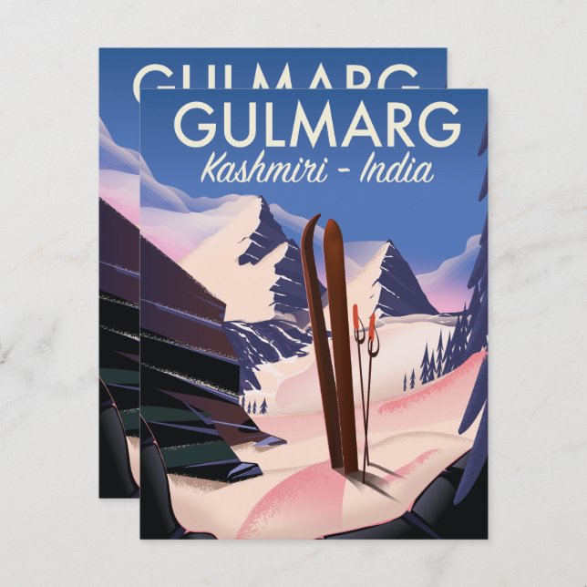Gulmarg Kashmiri Indiaスキーのポスター (正面/裏面)