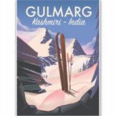 Gulmarg Kashmiri Indiaスキーのポスター シール (正面)