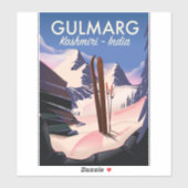 Gulmarg Kashmiri Indiaスキーのポスター シール (シート)