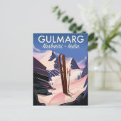 Gulmarg Kashmiri Indiaスキーのポスター ポストカード (スタンド正面)