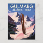 Gulmarg Kashmiri Indiaスキーのポスター ポストカード (正面)