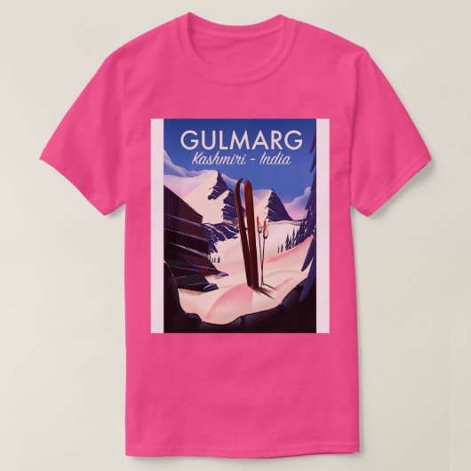 Gulmarg Kashmiri Indiaスキーのポスター Tシャツ (デザイン正面)