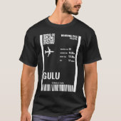 Gulu Uganda Boarding Pass Airline Ticket Travel Tシャツ (正面)