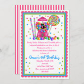 Gumball機械およびキャンデーの招待状 招待状 (正面/裏面)