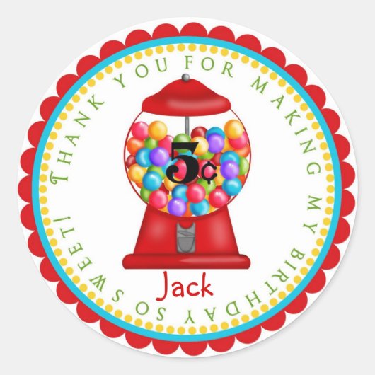 Gumball機械ステッカー ラウンドシール (正面)