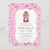 Gumball機械甘いキャンデーの誕生会 招待状 (正面/裏面)