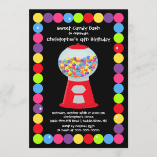 Gumballsキャンデーの強打の誕生日のパーティの招待状 招待状