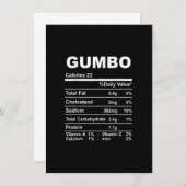 Gumbo Nutrition Facts for Thanksgiving 招待状 (正面/裏面)