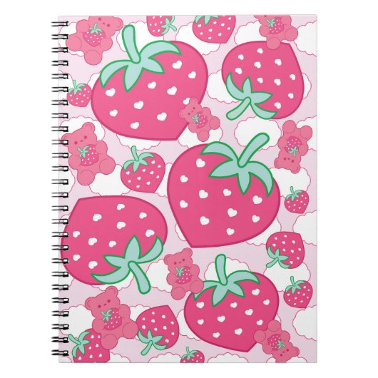 Gummi Sweet Strawberry Heart Notebook ノートブック (正面)