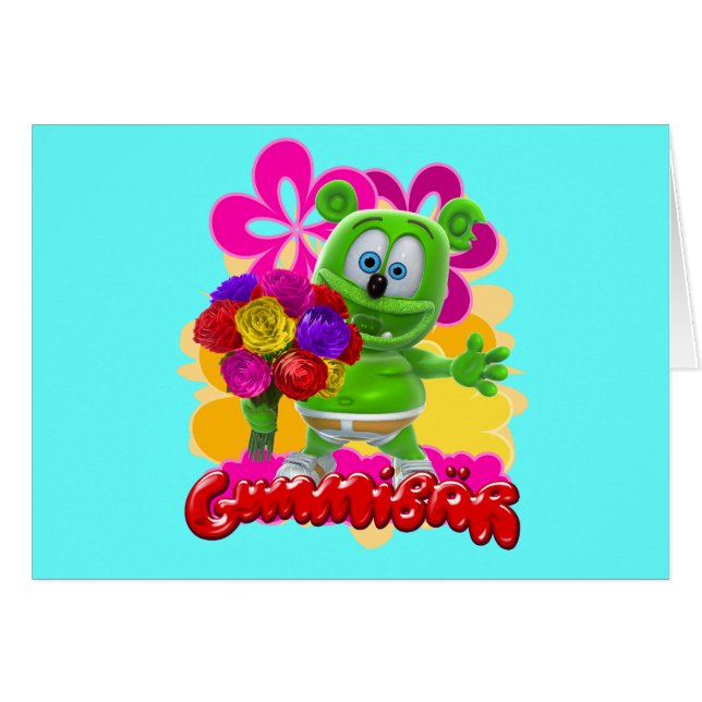 Gummibärの花柄カード (正面横)
