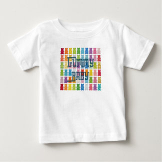 "Gummy Baby" Colorful Rainbow Candy Pattern Black  ベビーTシャツ