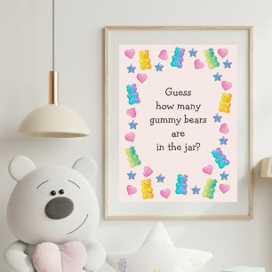 Gummy Bear In The Jar Baby Shower Game ポスター