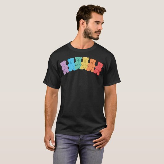Gummy Bear Rainbow, Funny Gummy Bear Tシャツ (正面フル)