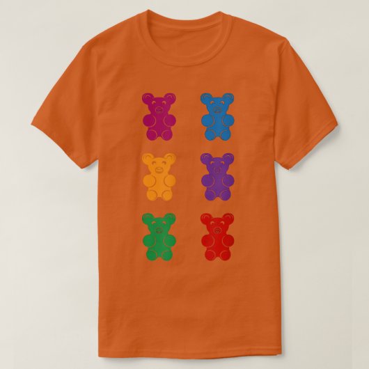 Gummy bear six pack abs, funny gummy bear abs  tシャツ (デザイン正面)