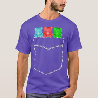 Gummy Bearsポケットシャツ私の中に3つのかわいいベア Tシャツ
