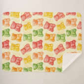 Gummy Bears Mint Pink Yellow Fruit Birthday シェルパブランケット (正面(横))