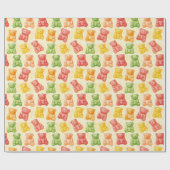 Gummy Bears Mint Pink Yellow Fruit Birthday ラッピングペーパー (フラット)
