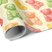 Gummy Bears Mint Pink Yellow Fruit Birthday ラッピングペーパー (ロールコーナー)