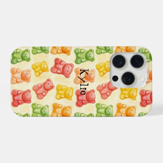 Gummy Bears Mint Pink Yellow Fruit Birthday iPhoneケース (裏面横)