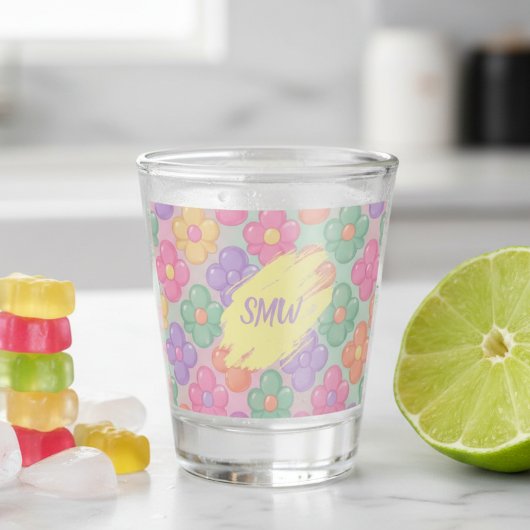 Gummy Candy Floral Personalized Shot Glass ショットグラス