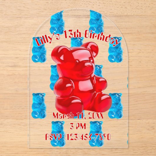 Gummy Jelly  アクリル招待状 (正面)