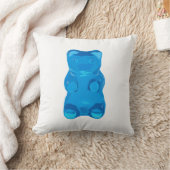 Gummybearの青いイラストレーション クッション (ブランケット)