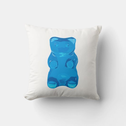 Gummybearの青いイラストレーション クッション (正面)