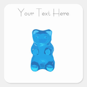 Gummybearの青いイラストレーション スクエアシール