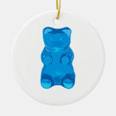 Gummybearの青いイラストレーション セラミックオーナメント (正面)