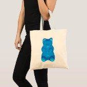 Gummybearの青いイラストレーション トートバッグ (正面(商品))
