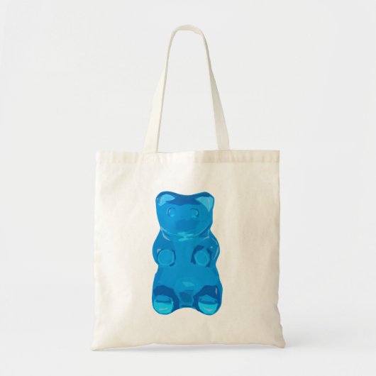 Gummybearの青いイラストレーション トートバッグ (正面)