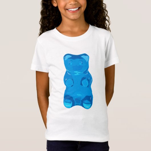 Gummybearの青いイラストレーション Tシャツ (正面)
