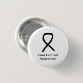 Gun Control Awareness Black Ribbon Button Pin 缶バッジ (正面&裏面)