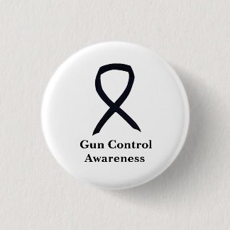 Gun Control Awareness Black Ribbon Button Pin 缶バッジ