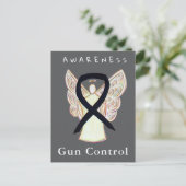 Gun Control Awareness Black Ribbon Custom Cards ポストカード (スタンド正面)