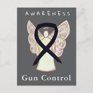 Gun Control Awareness Black Ribbon Custom Cards ポストカード