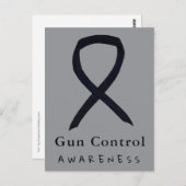 Gun Control Awareness Black Ribbon Postcards ポストカード (正面/裏面)
