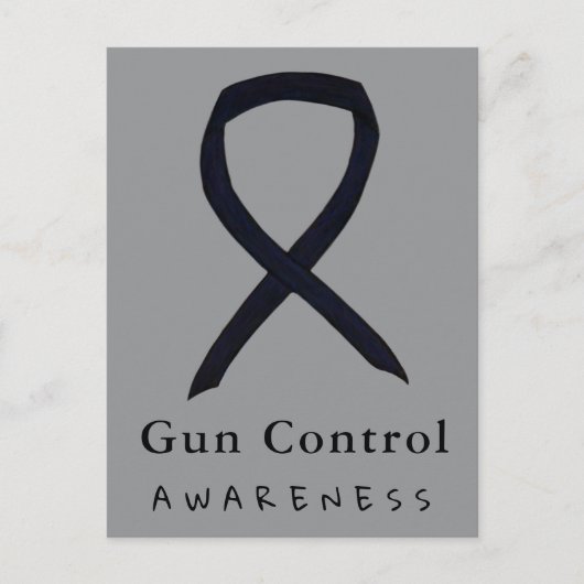 Gun Control Awareness Black Ribbon Postcards ポストカード (正面)