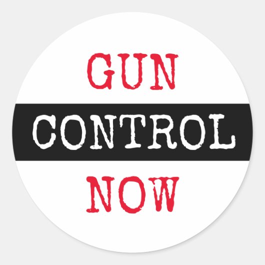 Gun Control Nowボタン ラウンドシール (正面)