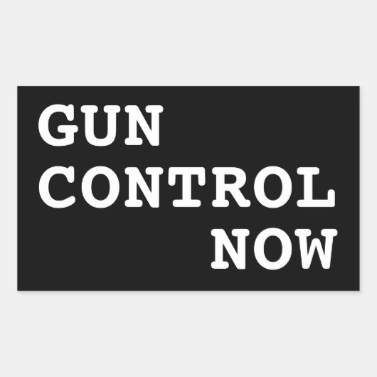 Gun Control Now、カスタム背景色 長方形シール (正面)