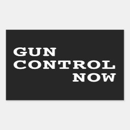 Gun Control Now、カスタム背景色 長方形シール