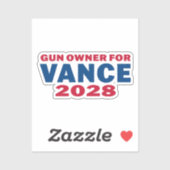 Gun Owner for Vance 2028 シール (シート)