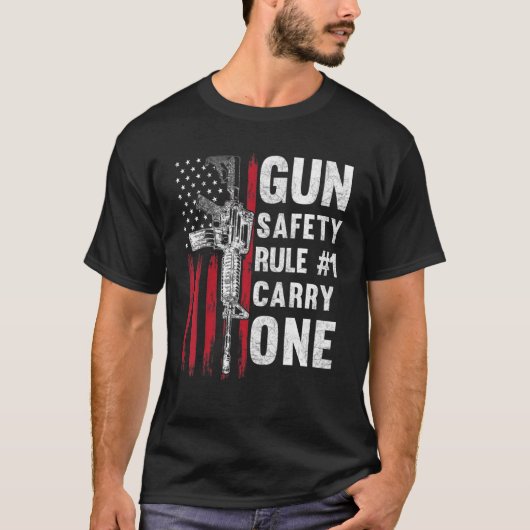 Gun Safety Rule 1 Pro 2Nd補正AR 15 American Tシャツ (正面)
