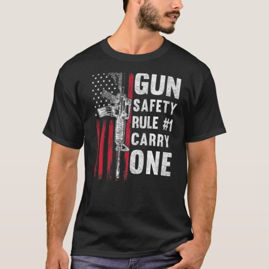 Gun Safety Rule 1 Pro 2Nd補正AR 15 American Tシャツ (正面)