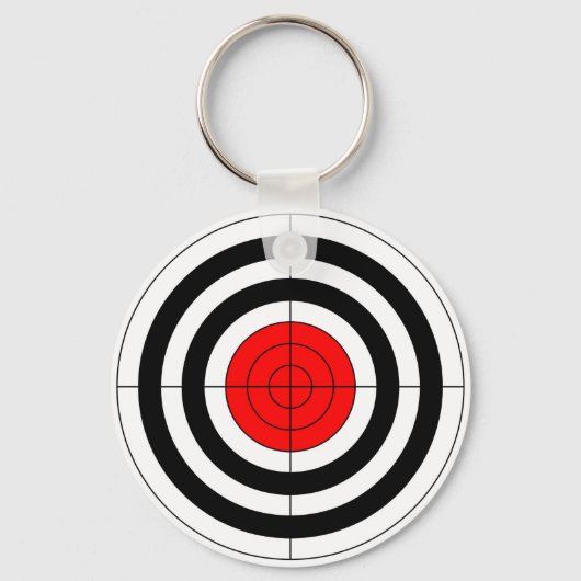 gun shooting range bulls eye target symbol キーホルダー (正面)