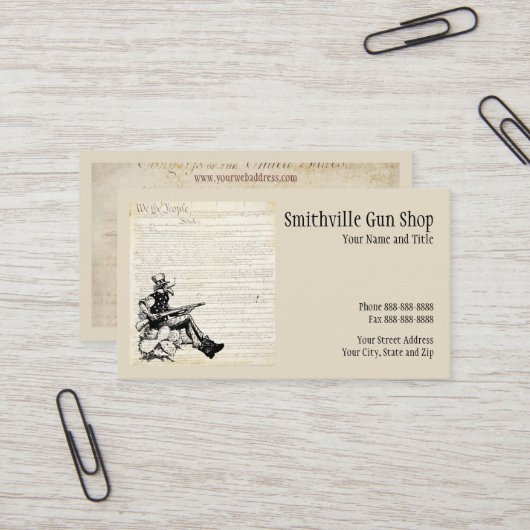 Gun Shop Business Card 名刺 (正面/裏面インサイチュ)