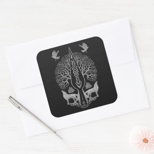 Gungnir – オジンの槍と命の木 – スクエアシール (封筒)