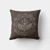 Gungnir - Odinブラウンの革および金ゴールドのやり クッション (裏面)