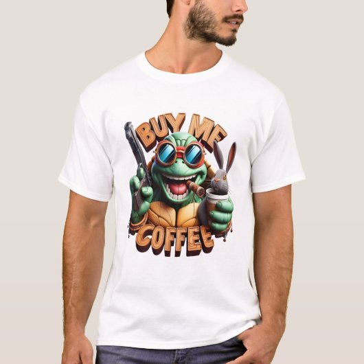 Gunmans Morning Brew Me 買 A Coffee(ガンマンズ朝コーヒー) Tシャツ (正面)