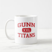 Gunn -タイタン-高等学校-パロ・アルトカリフォルニア コーヒーマグカップ (左)